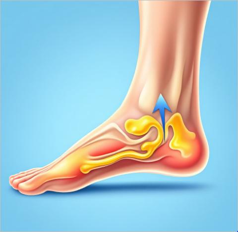 발뒤꿈치 통증에 대한 사진입니다.