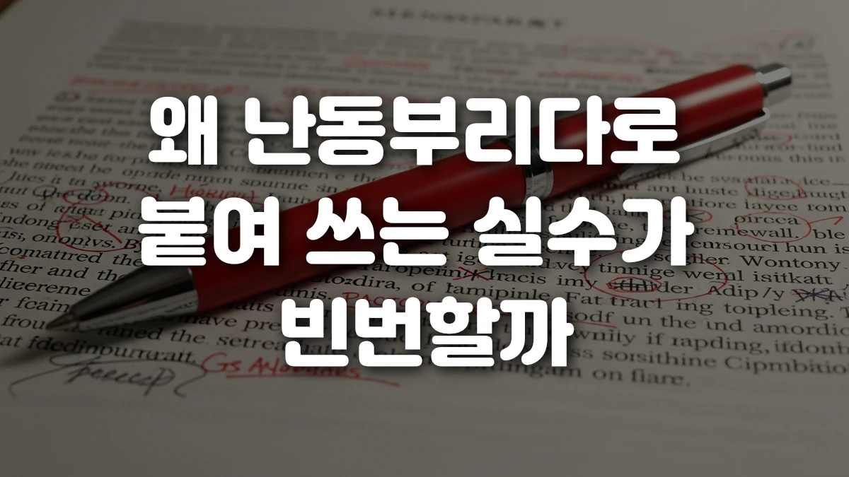 왜 난동부리다로 붙여 쓰는 실수가 빈번할까