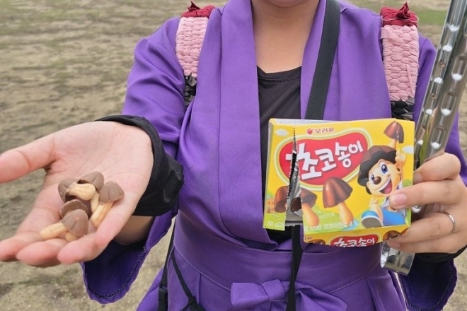 사슴공원 과자논란 일본인 SNS에 있던 사진