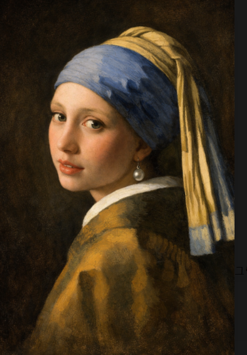 진주 귀걸이를 한 소녀 이미지 제작