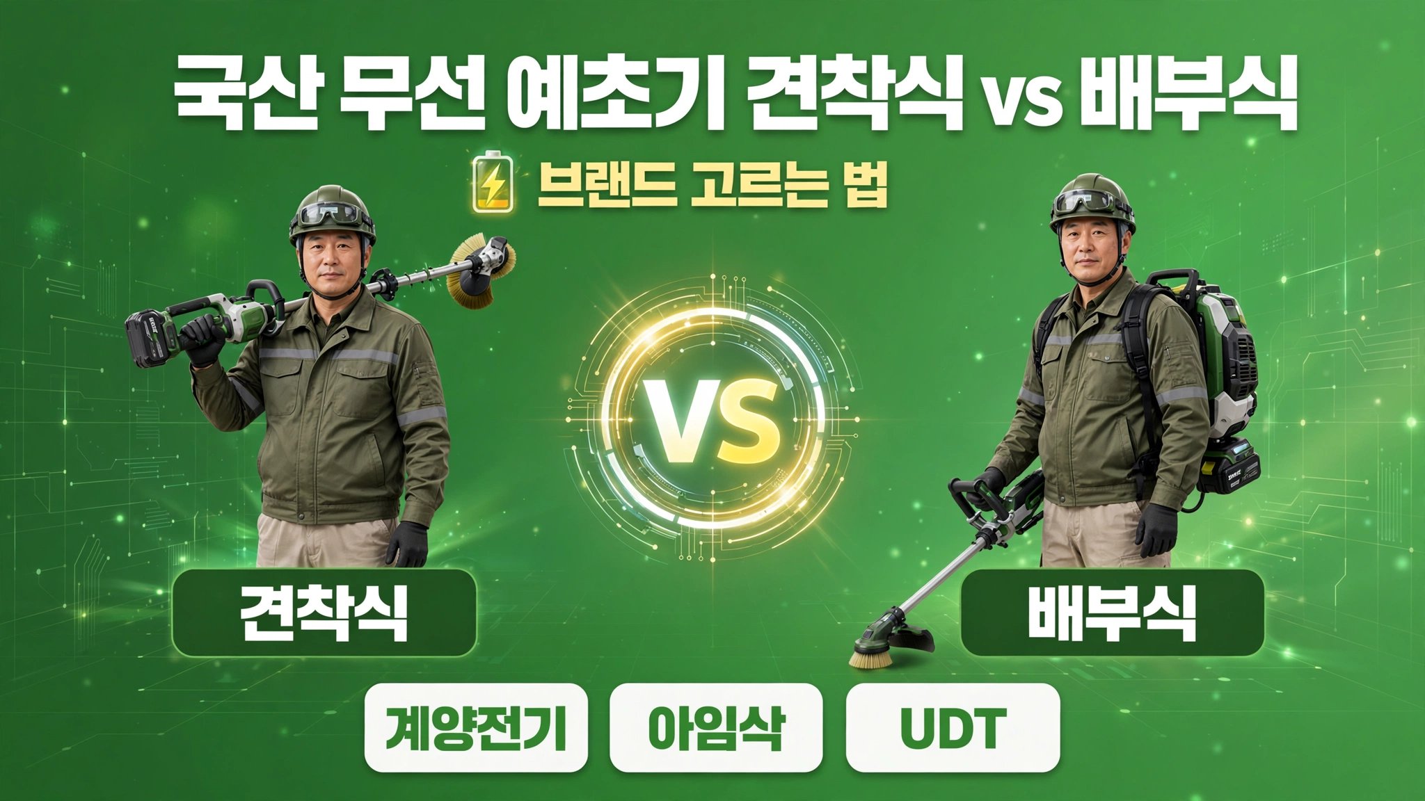 국산 무선 예초기 견착식 vs 배부식 브랜드 비교 계양 아임삭 UDT 배터리
