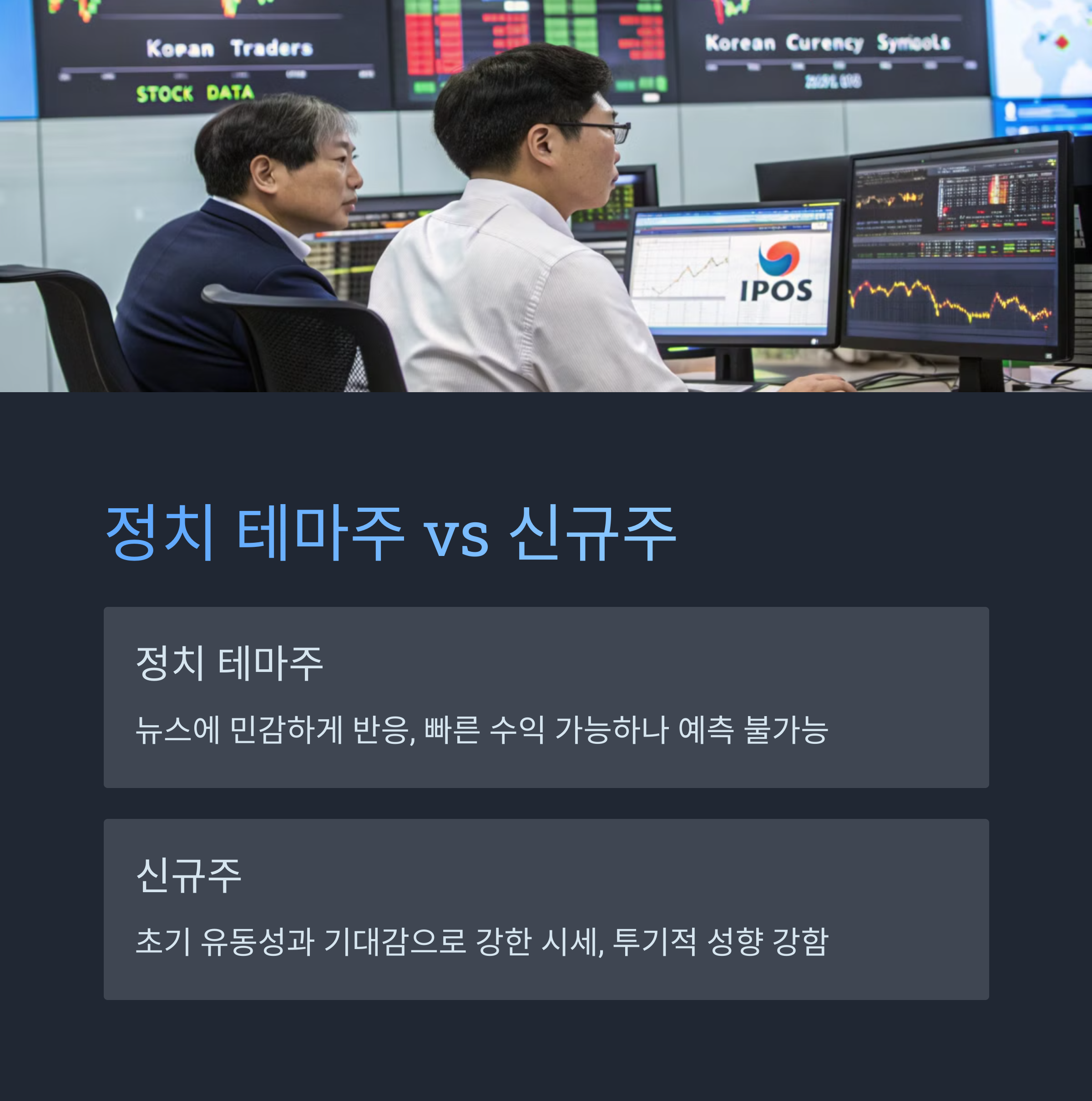 정치 테마주 vs 신규주