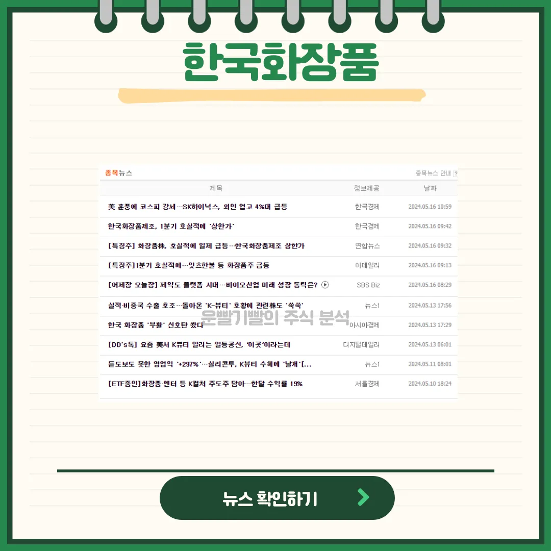 한국화장품 뉴스