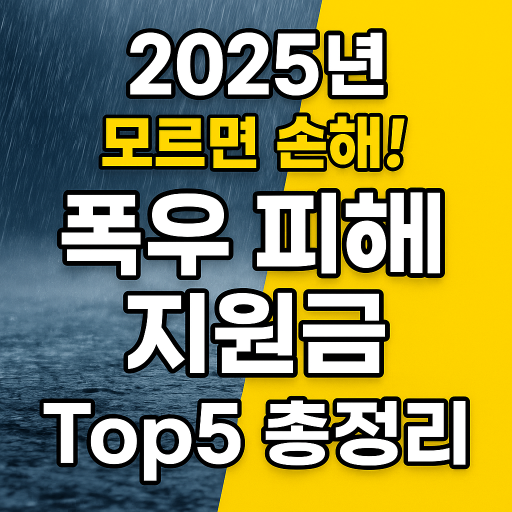 2025년 모르면 손해! 폭우 피해 지원금 신청방법 총정리
