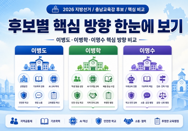 2026 충남교육감 후보 공약 비교