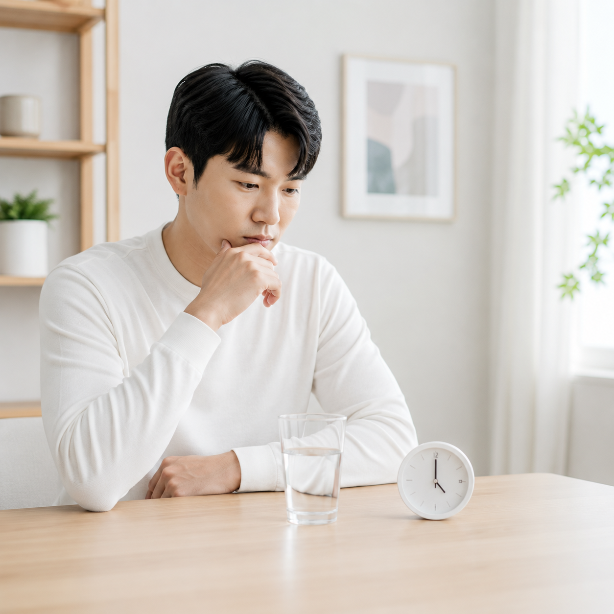 건강검진 전 금식을 준비하는 모습