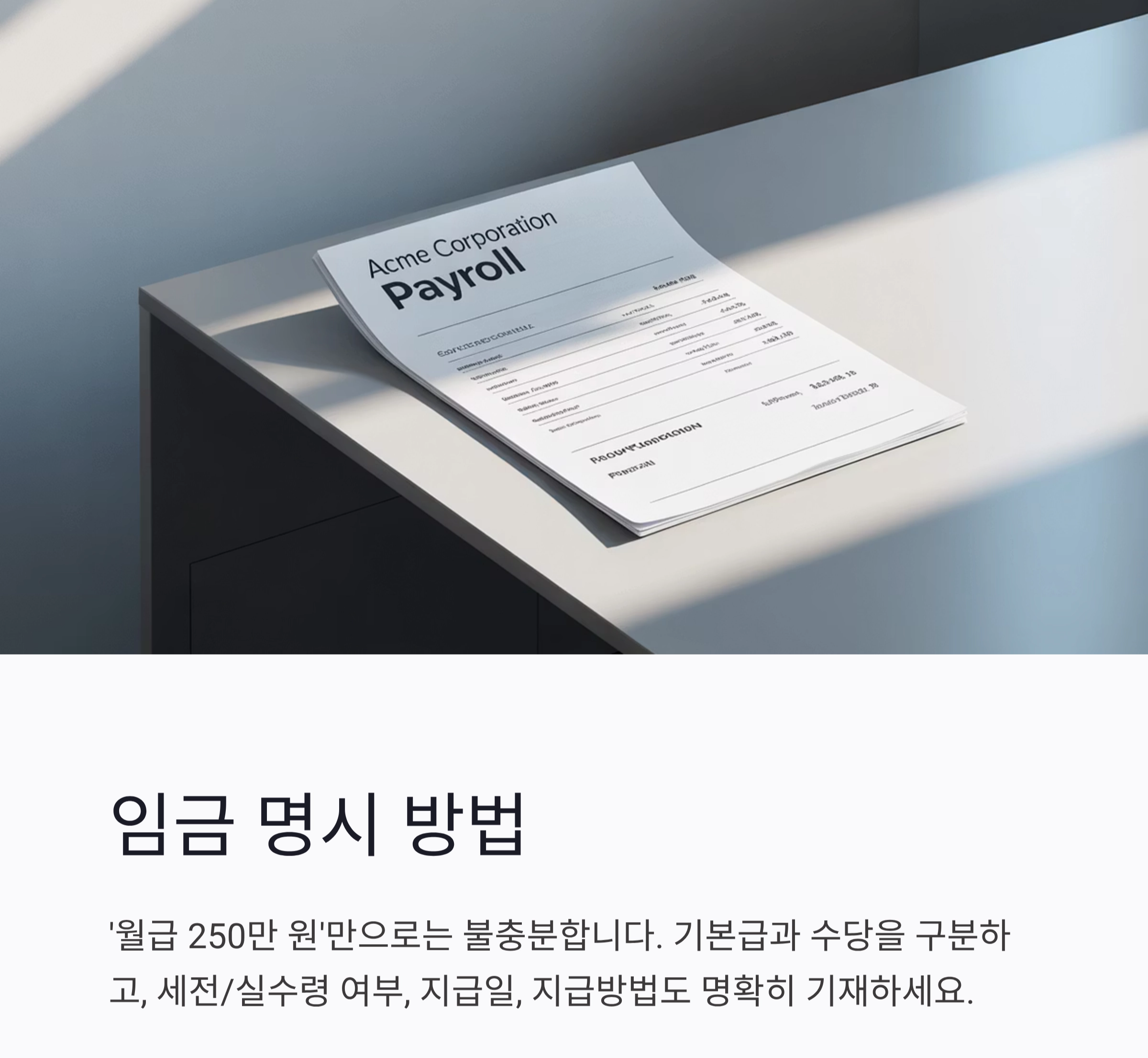 반드시 포함해야 할 근로계약서 필수 조항 정리