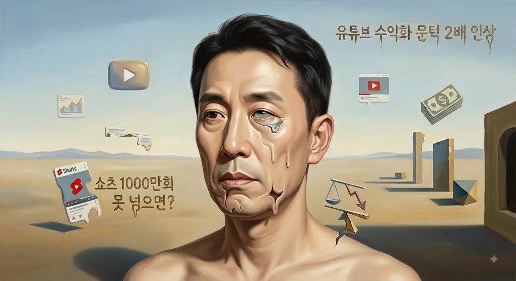 쇼츠 조회수1000만 못넘으면 수익화 어려움 이미지