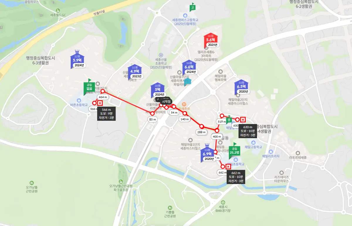 세종-리첸시아-파밀리에-H3블록-호갱노노-가격-학교-거리