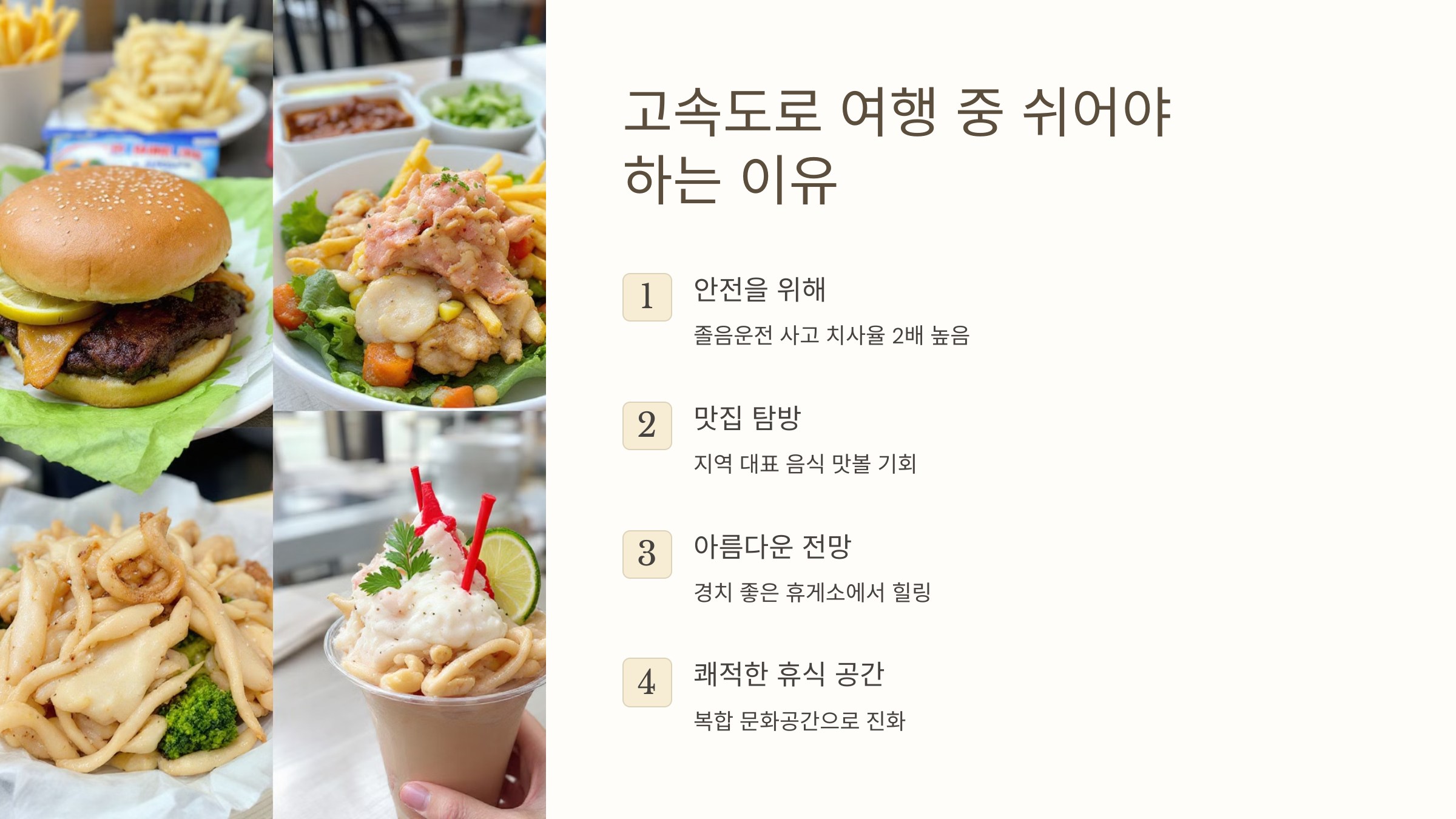 고속도로 여행 중 쉬어야 하는 이유