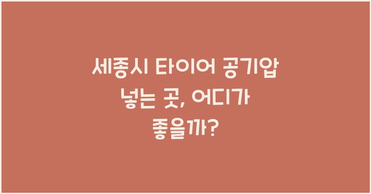 세종시 타이어 공기압 넣는 곳