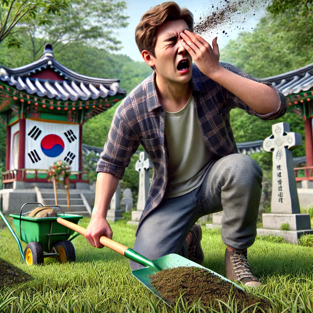 명절-벌초하다가-눈에-이물질이-들어간-남자