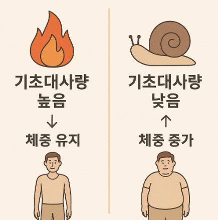 대사량과 체중 관리 관계 이미지