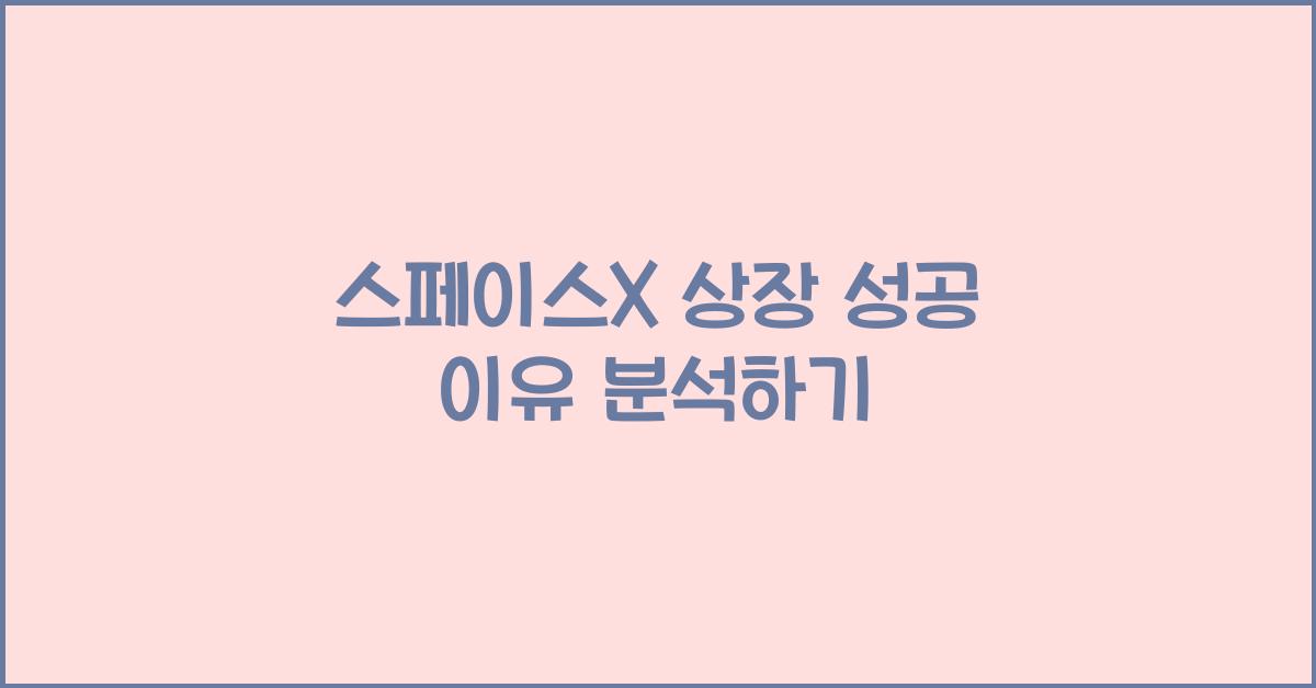 스페이스X 상장 성공 이유