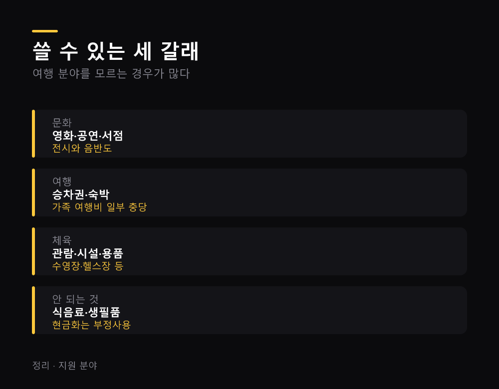 쓸 수 있는 세 갈래