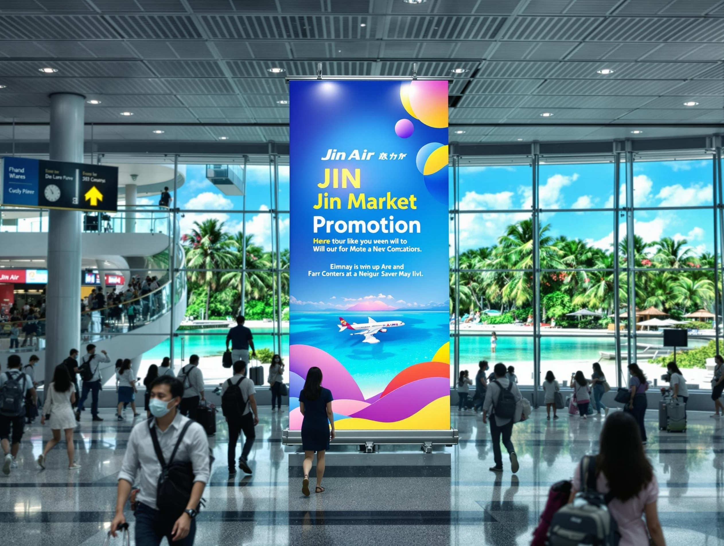 진에어 프로모션 입간판