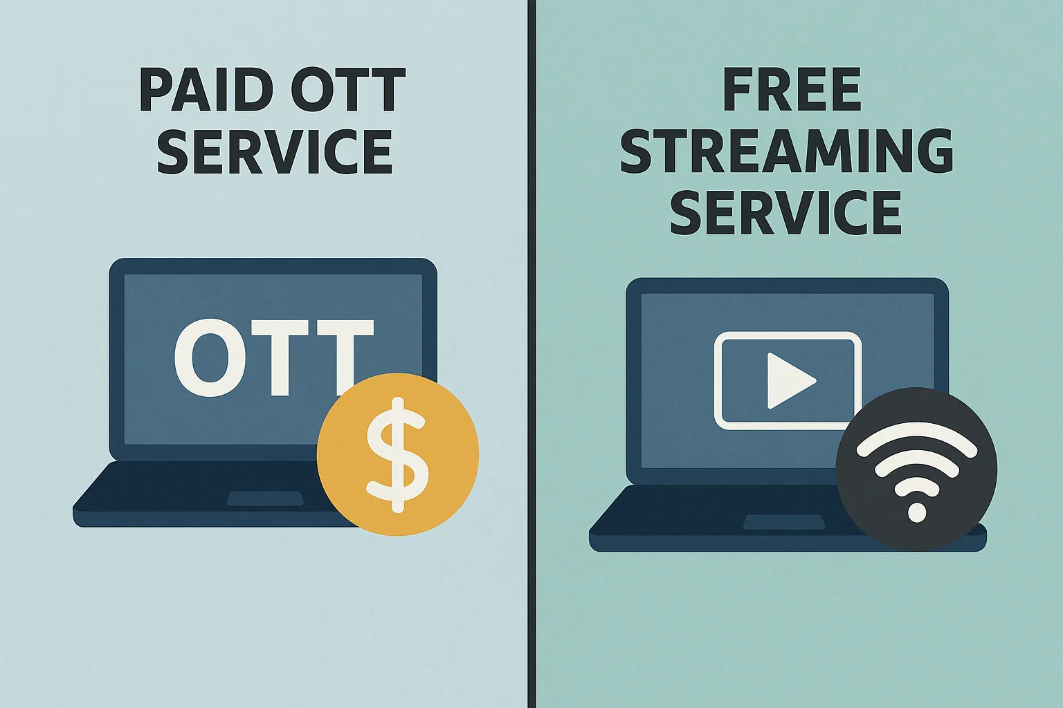 유료 OTT vs 무료 스트리밍 서비스 비교 이미지