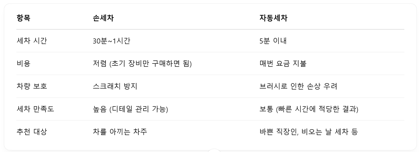 손세차 VS 자동세차