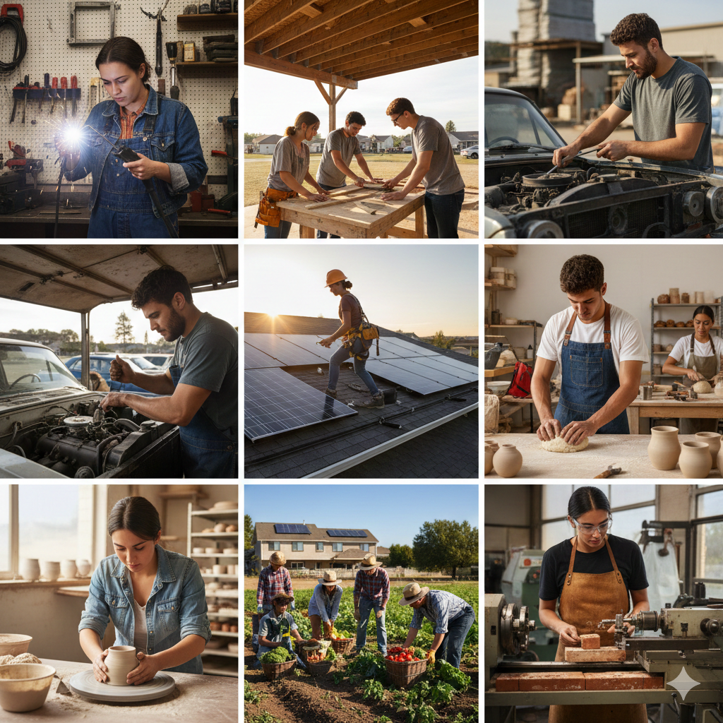 책상 위 일자리 의미 없다 — 美 청년들, AI 대신 공구를 잡다