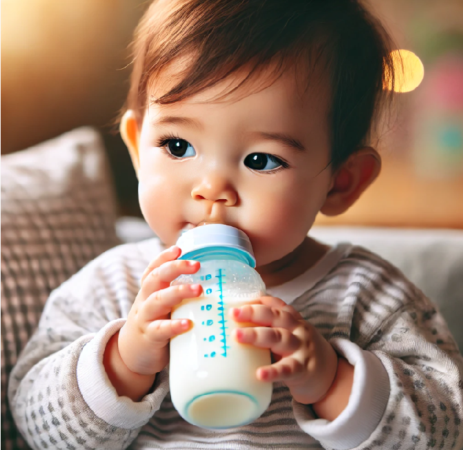 분유 먹는 아기 사진