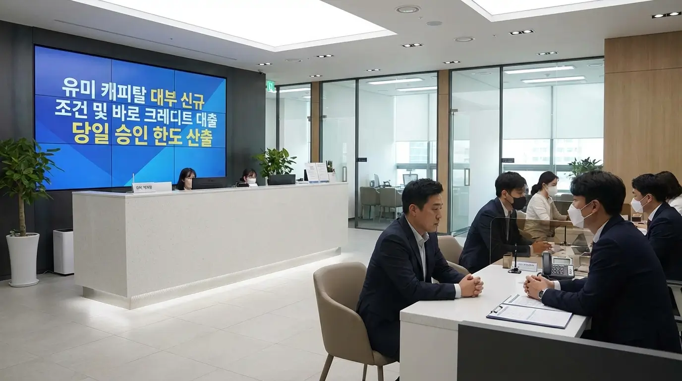유미 캐피탈 대부 신규 조건 및 바로 크레디트 대출 당일 승인 한도 산출