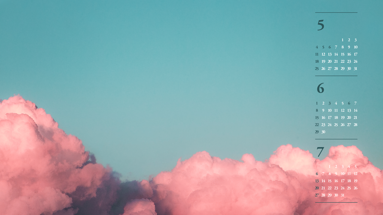 10 분홍 구름 B - 2025년6월 노트북배경화면