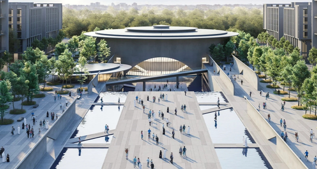 안도 타다오의 인도 플로팅 조각 공연예술센터 Tadao ando&#39;s II teatro performance arts center in sharjah houses a floating cultural plaza