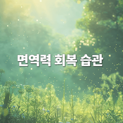 면역력 회복 습관