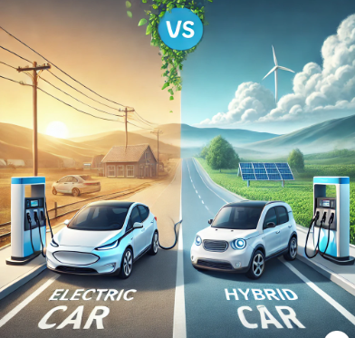 한 대는 주유소에서 충전하고 다른 한 대는 주유소에서 주유하는 등 효율성과 편의성 측면에서 두 차량의 대비를 강조합니다.