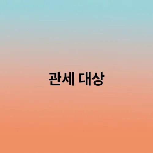 관세 대상
