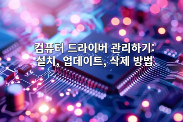 컴퓨터 드라이버 관리하기: 설치, 업데이트, 삭제 방법