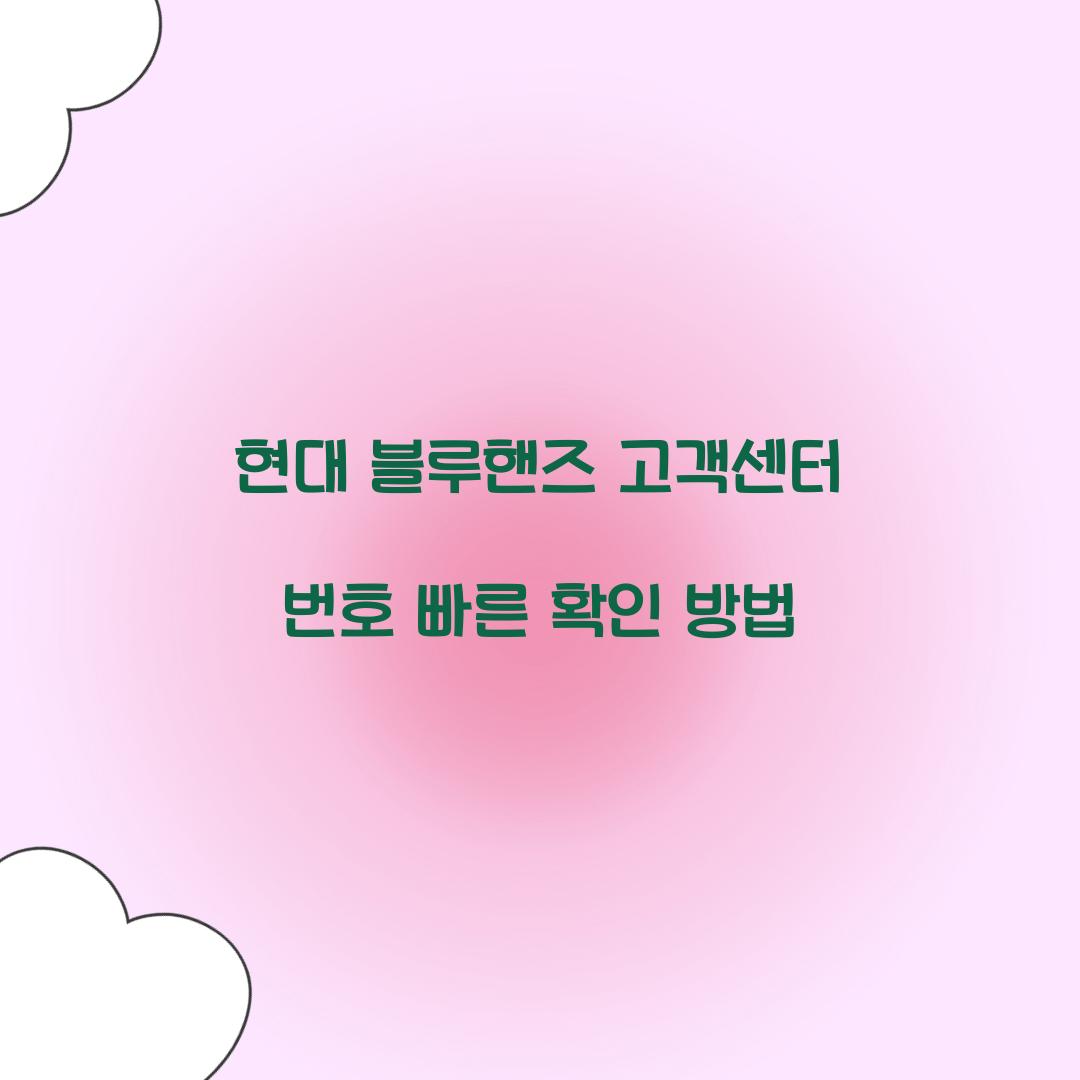 현대 블루핸즈 고객센터 번호