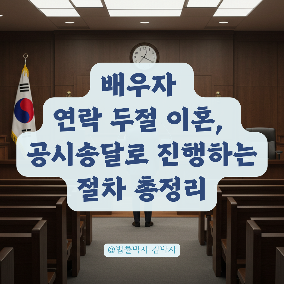 배우자가 연락 두절된 상태에서 이혼하려면 필요한 절차 총정리.