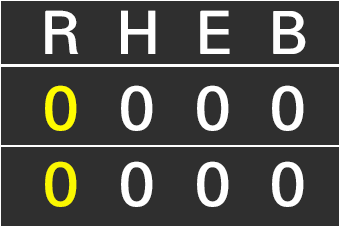 점수판중 R, H, E, B 부분만 확대한 사진