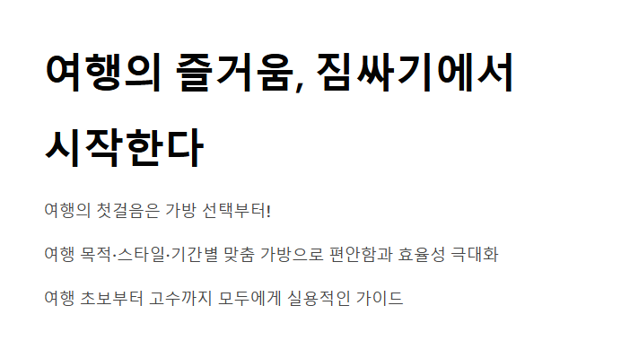 여행 가방 추천 및 선택