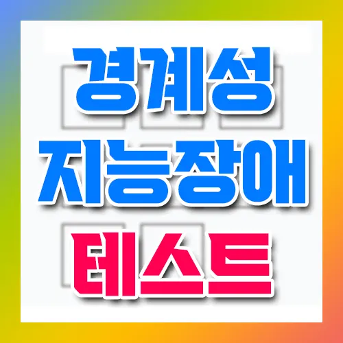경계성 지능장애 테스트