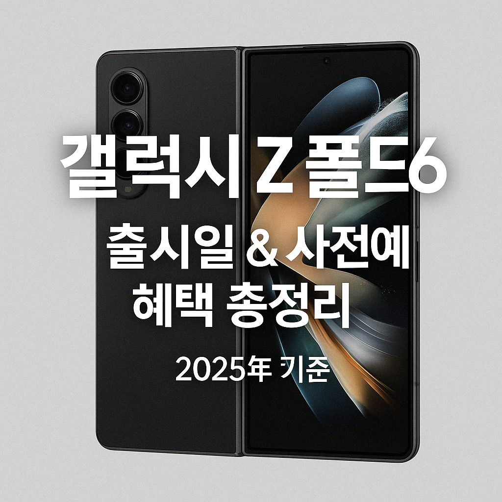 갤럭시 Z 폴드6 출시일 &amp; 사전예약 혜택 완전 정리 (2025년 기준)
