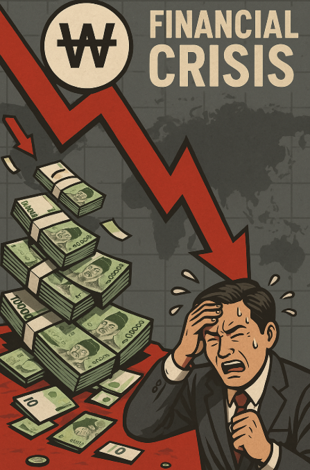 환율 급락에 고통하는 이미지