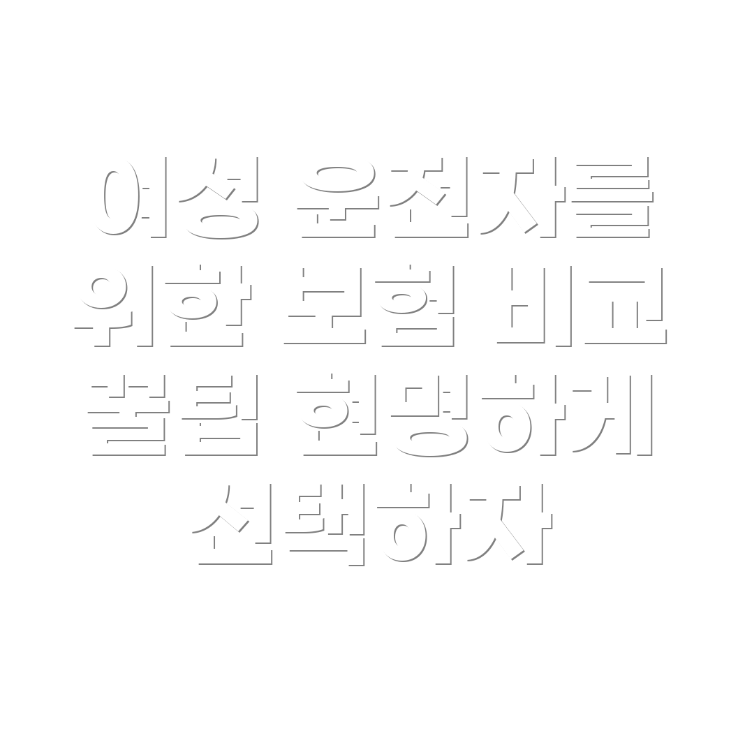 여성 자동차 보험