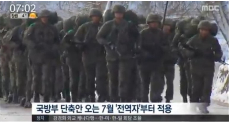 군복무기간 단축 관련 그래프 이미지