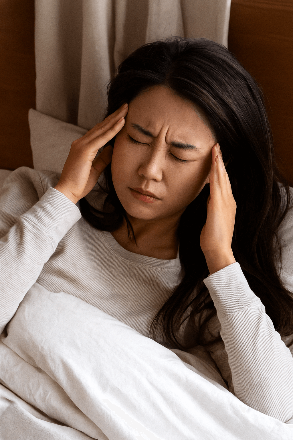 자고 일어났더니 두통 - 사진