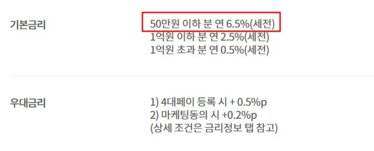 OK짠테크통장-상품-금리