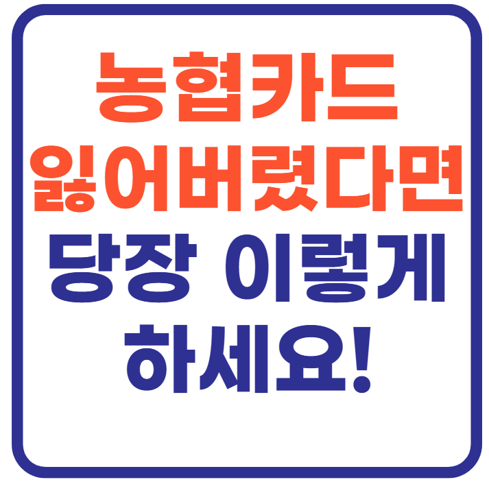 농협카드 분실신고 및 재발급 방법 총정리