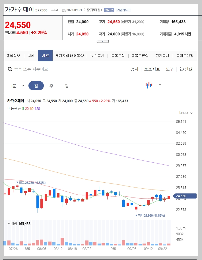 카카오페이 주가 분석