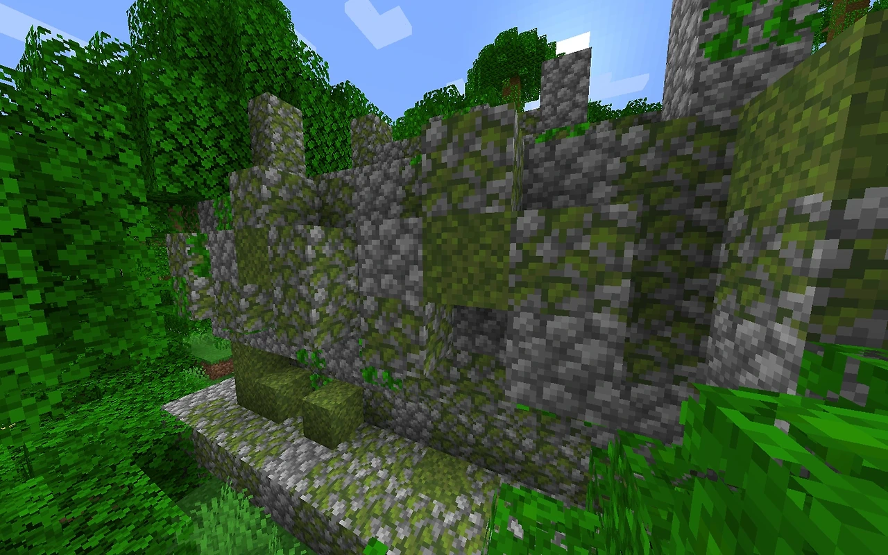 마인크래프트 이끼 낀 조약돌 조합법, 공략법