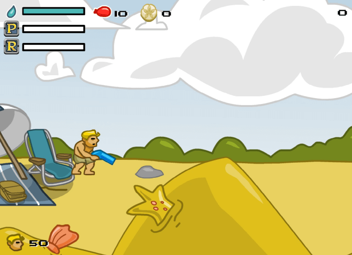 아쿠아슬러그-플래시게임-시작-화면