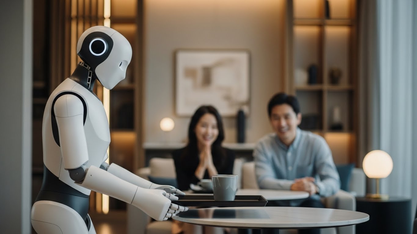 물리적 노동을 대신하며 비즈니스 공간의 효율을 극대화하는 지능형 휴머노이드 로봇