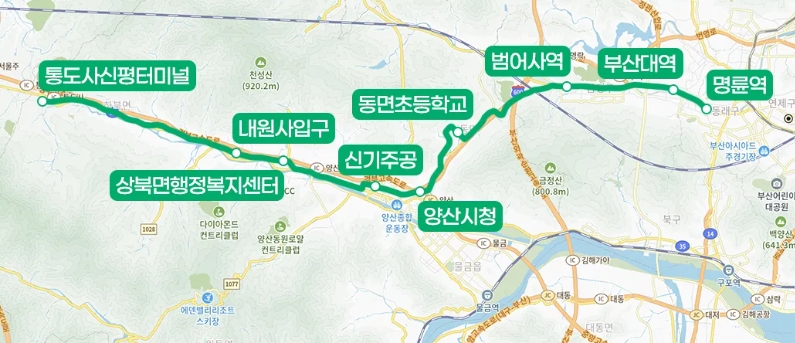 양산 12번 운행 노선