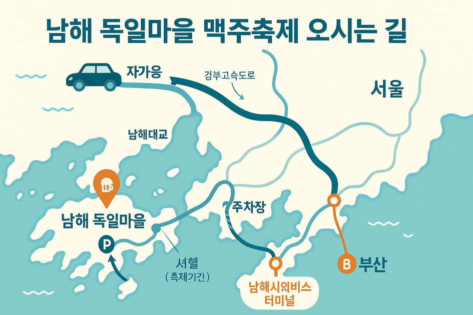 남해 독일마을 맥주축제 오는길 이미지