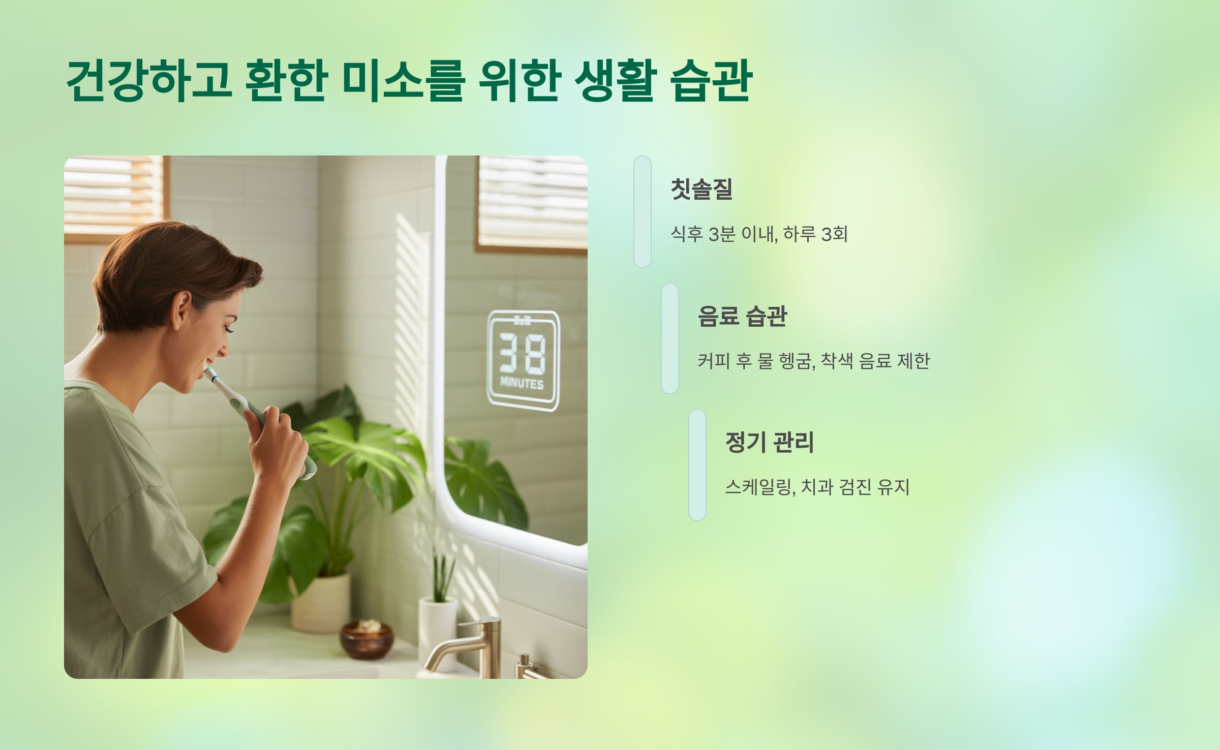 건강하고 환한 미소를 위한 생활 습관